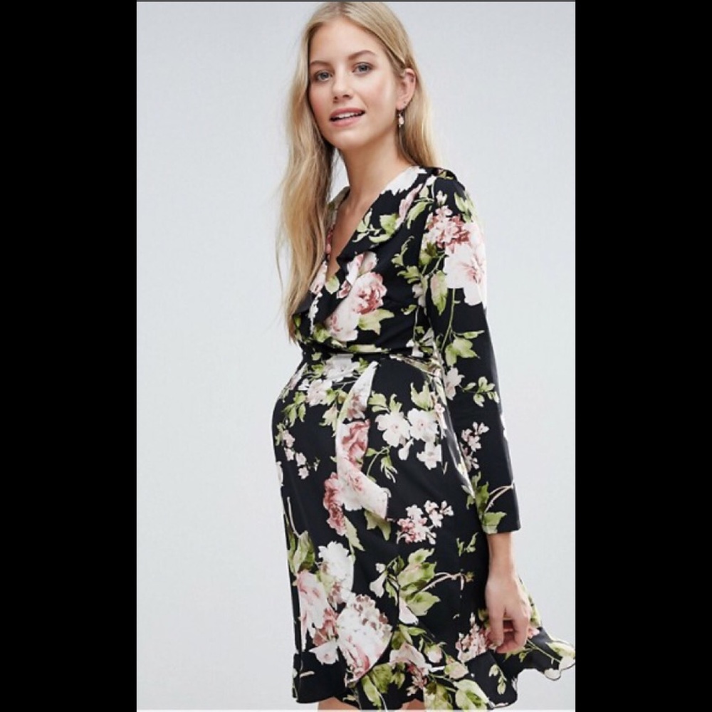 Queen Bee Floral Printed Tea Dress - Maternity